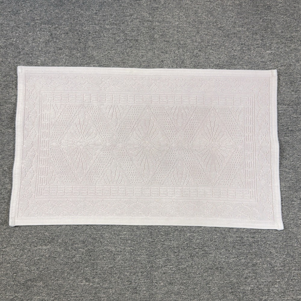 Anthropologie Textured 100% Cotton Bath Shower Mat Light Pink 34'x21" NEW